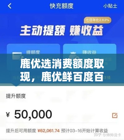 鹿优选消费额度取现,鹿优鲜百度百科