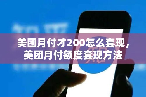 美团月付才200怎么套现,美团月付额度套现方法